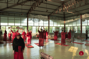 People meditating in a group